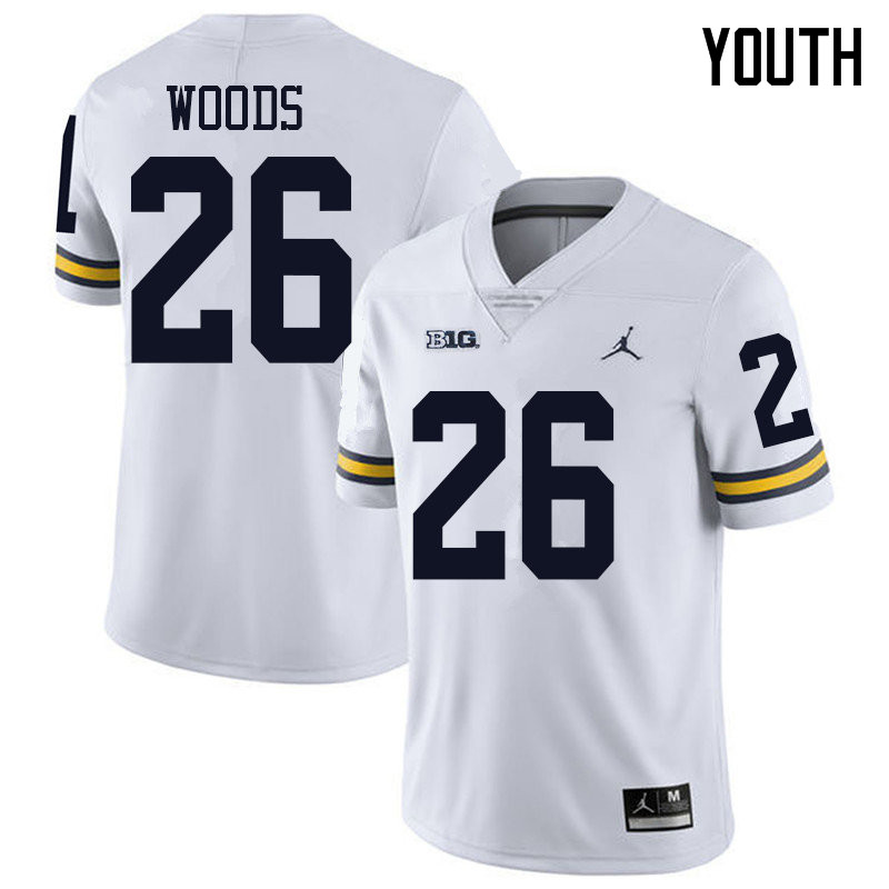 Jordan Brand Youth #26 J'Marick Woods Michigan Wolverines College Football Jerseys Sale-White